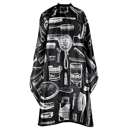 AIHOPESTO Black Waterproof Barber Cape for Men - 63.8 x 55.9 Inches, Hair Cutting & Styling Cape
