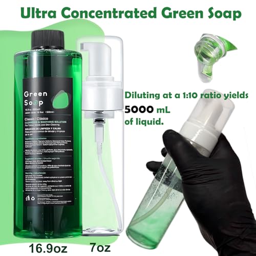 Ultra Concentrated Green Tattoo Soap Kit - 16.9OZ & Foam Dispenser