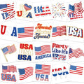 HOWAF 4th of July Temporary Tattoos, 60pc Glitter Flag Stickers