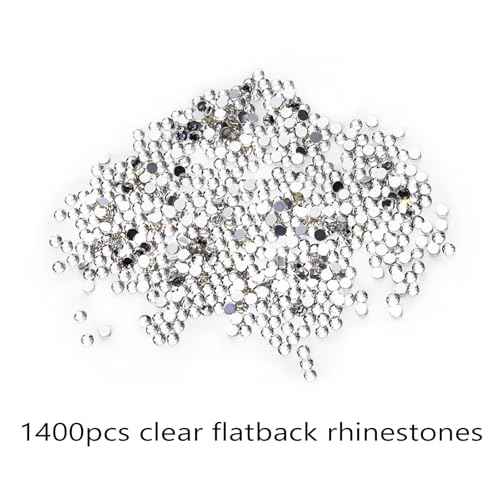 LIGHT RAIN Rhinestone Picker Tool - 2pcs Dual-head Bedazzling Pen with 4 Wax Tips, 8pcs Clay, Adjustable Precision Tweezers, 1400pcs Rhinestones and 2pcs Organizer Tray Kit for Nail Art