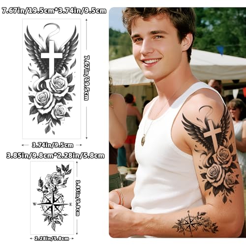 Flower Temporary Tattoos, 92 Sheets Waterproof Fake Tattoos for Women
