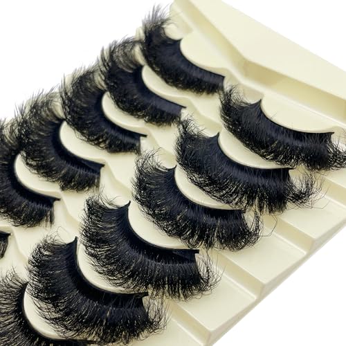 Mink Lashes Fluffy 20MM Dramatic Thick Volume Cat Eyelashes 25MM 3D Faux Mink 8D Lashes Strips Pack YH-108