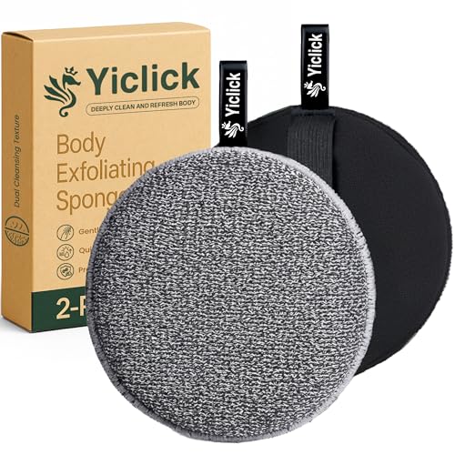 Yiclick Exfoliating Body Scrubber 2-Pack with Handle
