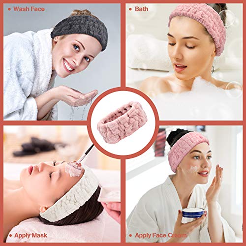 Spa Headband for Women, 3-Pack Microfiber Terry Cloth