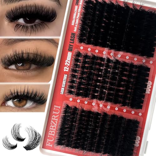 Fluffy D Curl Lash Clusters 12-22mm Mega Volume DIY Extensions