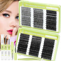 Lash Clusters Kit 570pcs 6 Styles D Curl Wispy Eyelashes with Bond Seal