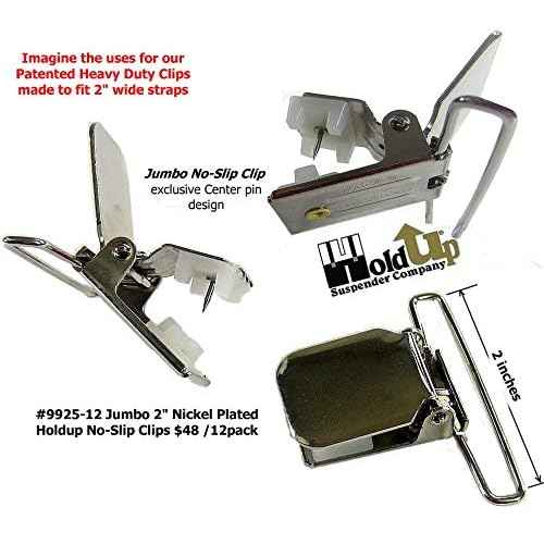 Holdup Silver No-Slip replacement patented clips (12, 2")