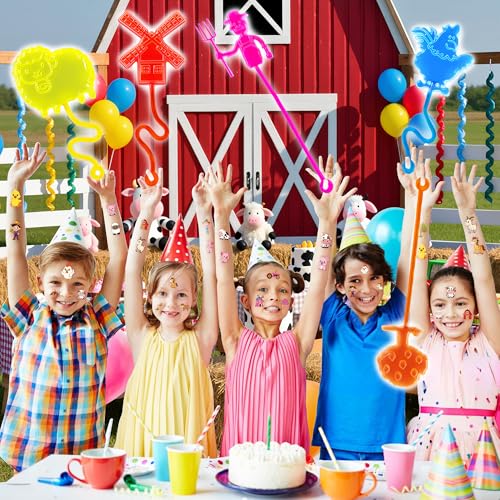 48Pcs Farm Party Favors - Stick Hands & Temporary Tattoos