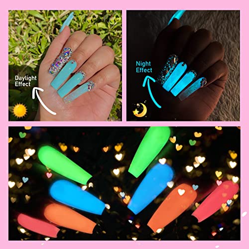 SAVILAND Glows in The Dark Gel Nail Polish Set - 12 Holiday Colors Luminous Neon Nail Gel Polish Set Cat Eye Polish Magnet Set 2024 5 in 1 Multi-Function Cat Eye Nail Magnet for Nails Easy Use Magnet