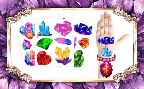 168 Geology Crystal Temporary Tattoos Party Favors
