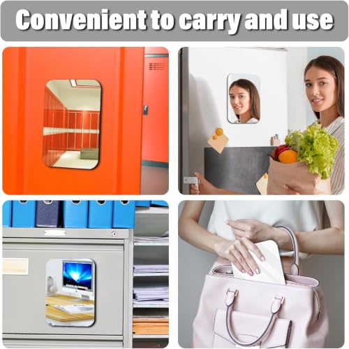 7x9 Inch Magnetic Locker Mirror with Real Glass & Safety Edges