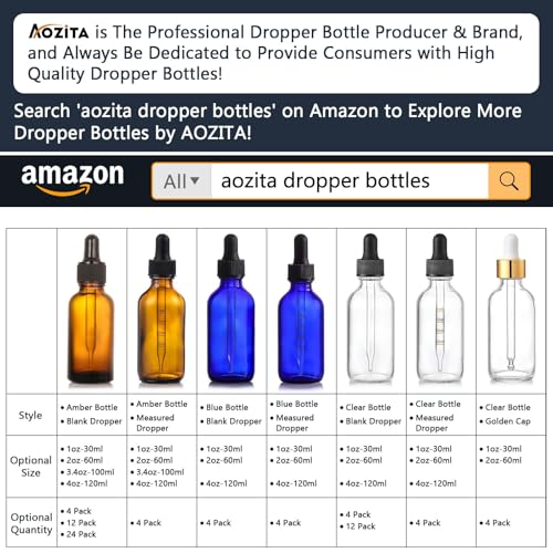 4 Pack 2oz Amber Glass Bottles with Dropper & Funnel