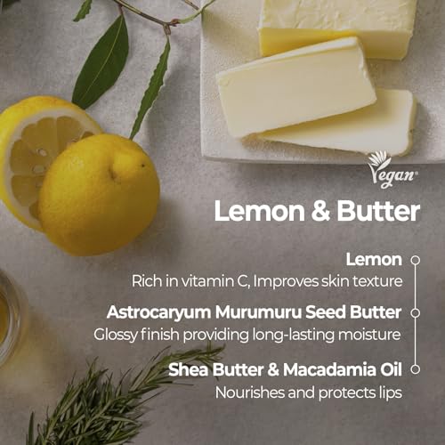 SKINFOOD Lemon Dill Butter Lip Balm, Korean Glowing Organic Lip Butter for Every moment, Stocking Stuffers, Nourishing Lip Care for Firm, Hydrating & Moisturizing Lip Balm, Vegan (0.71 fl. oz.)