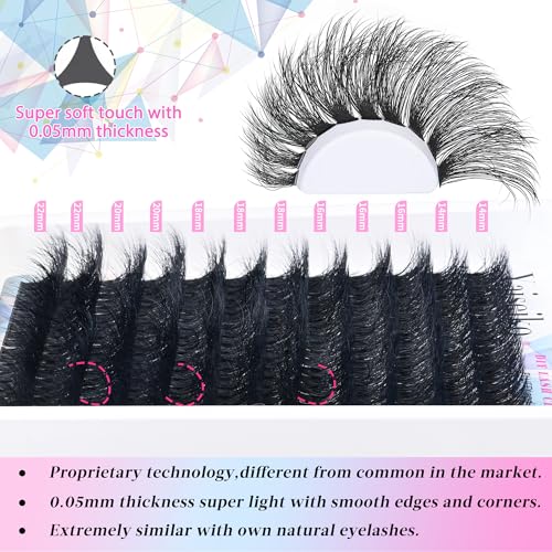 Yaiseiko Wispy Lash Clusters 14-22mm – 240pcs D Curl Volume Lashes