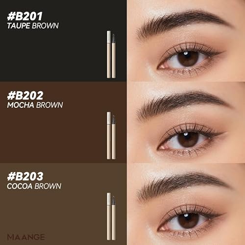 MAANGE Liquid Brow 4-Fork-Tip,Ultra-fine Waterproof EyeBrow Pencil,Long-lasting, Smudge-Proof, Creates Natural Tint,B202+B203-2pcs