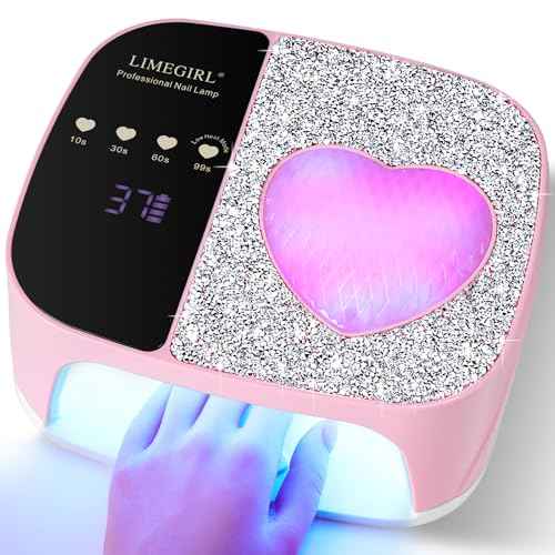 LIMEGIRL UV LED Nail Lamp Kit for Gel Polish Professional Fast Curing Pink Dryer Light Set with 4 Timer Settings Cordless Rechargeable Nail Art Cure Machine for Manicure Pedicure at Home and Salon