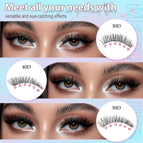 Lash Clusters Kit 708Pcs - 6 Styles Wispy Extensions 10-16mm