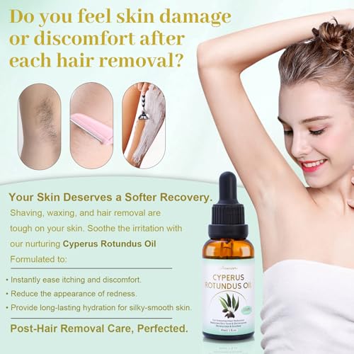 Cyperus Rotundus Hair Removal Oil - Natural Hair Growth Reducer & Skin Moisturizer