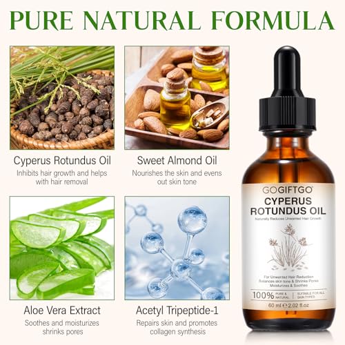 GOGIFTGO Cyperus Oil for Hair Removal - 60ml Natural Skin Care