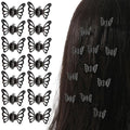 30 Pcs Mini Hollow Butterfly Hair Clips for Bangs - Gun Black