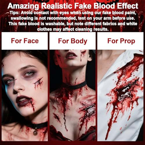 Yosca 6Pc Halloween Fake Blood Makeup Kit - Spray, Dripping, Scar Wax