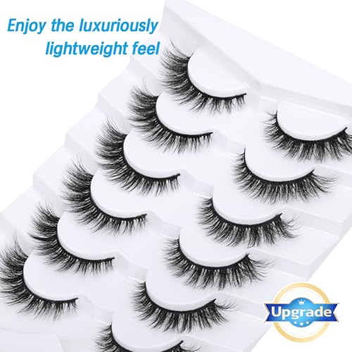Ailynalash 13MM Cat Eye Mink Lashes - 8D Fluffy Wispy, 6 Pairs