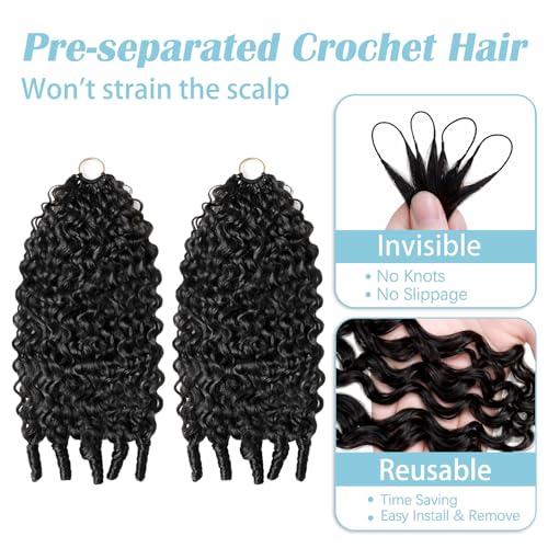 Burmese Curly Crochet Human Hair Bundles - 18 Inch, Knotless