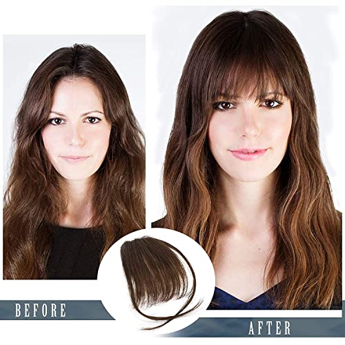 Auburn Clip-In Human Hair Bangs | Wispy Fringe Extensions