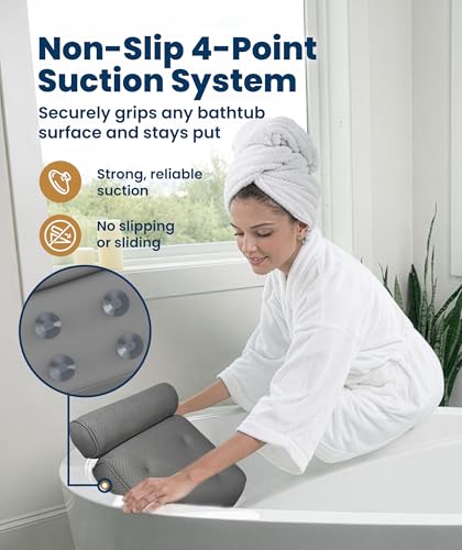 Luxury Bath Pillow with 4D Mesh & Suction Cups – Full Body Support
