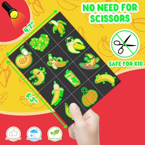 Banana Temporary Tattoos 96PCS - 8 Sheets Party Favors