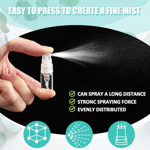 Zhehao 400 Pack 2ml Clear Perfume Spray Bottles with Leak-Proof Cap