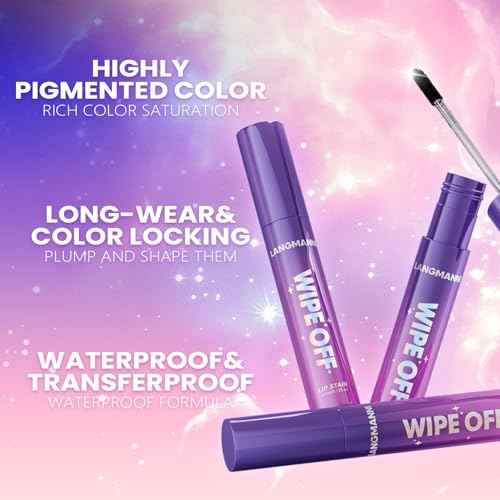 Jolilab Lip Stain Masque,Wipe Off Lip Tint,Waterproof,Transfer proof,Highly Pigmented,Ultra Long Lasting Lip Stain Peel off Makeup With Matte finish for All-day Wear.(#01+#02+#03)