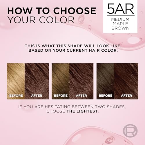 L'Oreal Paris Excellence Crème Permanent Hair Dye 5AR Medium Maple Brown 1 Kit