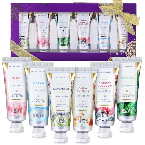 Spa Luxetique Hand Cream Gift Set, 6-Pack Travel Size with Shea Butter