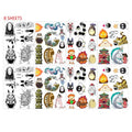 Pounchi Japanese Anime Temporary Tattoos, 8 Sheets, Waterproof