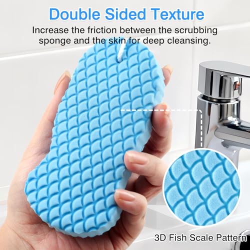4-Pack Exfoliating Bath Sponges – Soft Shower Sponge Set