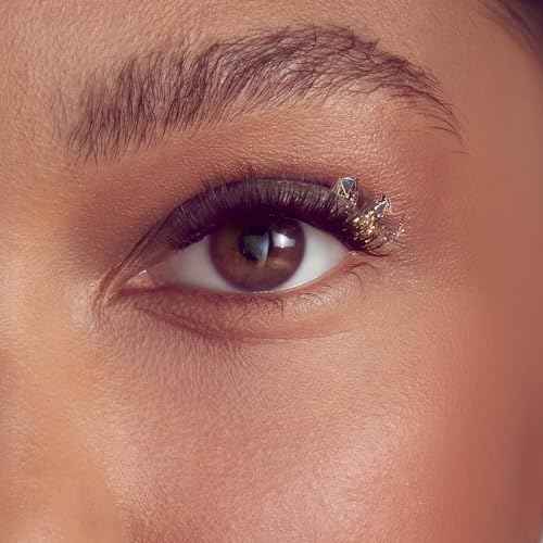 WICKED X FALSCARA False Eyelashes, Lash Extension Kit, ¡®Normal is Overrated¡¯, 10 Lash Clusters, 8mm-10mm, Medium Volume, Yellow & Purple Glitter, Mini Bond, Green & Pink Mini Applicator