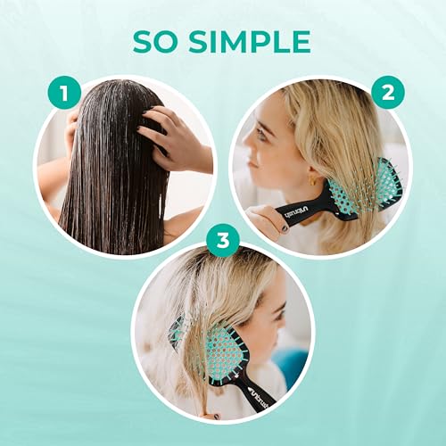 FHI Heat UNbrush Detangling Brush for Pain-Free Brushing on All Wet or Dry Hair Types — Durable DuoFlex Anti-Static Bristles, Lightweight Handle, Vented Hair Brush, Lagoon