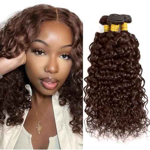 Chocolate Brown Bundles Brown Water Wave Human Hair Bundles #4 Human Hair Bundle 14 16 18 inch Mixed Length 300g