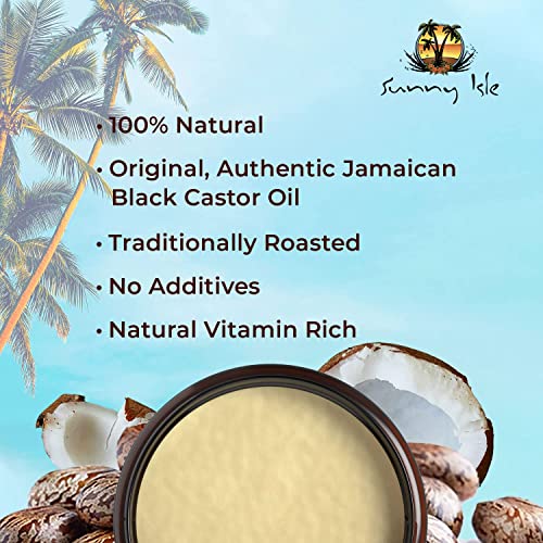 Sunny Isle Jamaican Black Castor Oil Pure Butter Coconut, Brown, 2 Fluid Ounce