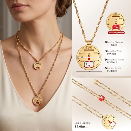 KUKEY Gold/Red Eyewear Necklace Holder for Sunglasses & Glasses