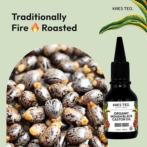 Kaes Teo Organic Black Castor Oil 2 Fl Oz – Cold-Pressed, Hexane-Free, 100% Pure