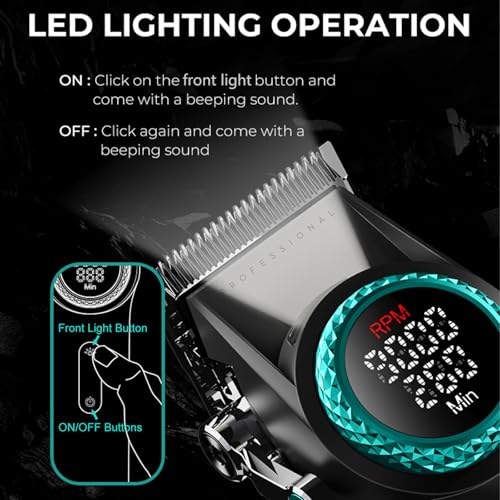 VGR Professional Hair Clipper & Trimmer Set with LED Display