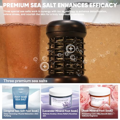 Ionic Foot Bath Detox Machine with 3 Sea Salts & Foldable Basin