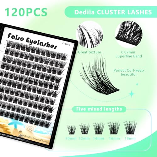 D Curl Cluster Eyelashes 12mm - 120 Pcs Volume Lash Extensions
