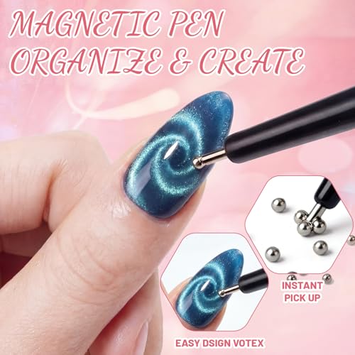 Cat Eye Nail Magnet Set - 6 Pcs Tool for Gel Polish Art