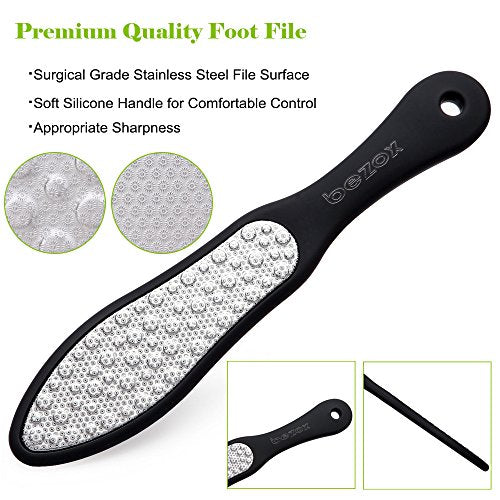 BEZOX Double-Sided Stainless Steel Foot File & Callus Remover Rasp