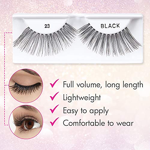 Andrea Strip Lashes Style 23 - Black, 4 Pair Reusable Human Hair