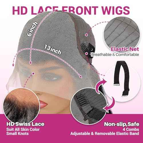 30 Inch 13x6 Lace Front Wigs Human Hair 200% Density Body Wave HD Lace Front Wigs Human Hair Pre Plucked Glueless Body Wave Lace Frontal Wigs Human Hair for Women