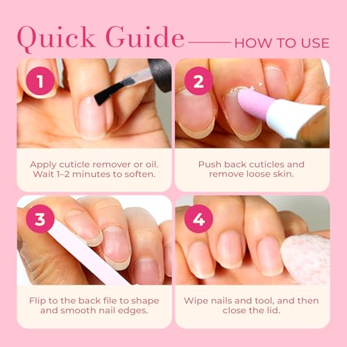 Ceramic Nail File & Cuticle Pusher Set (2-in-1 Manicure Tool)